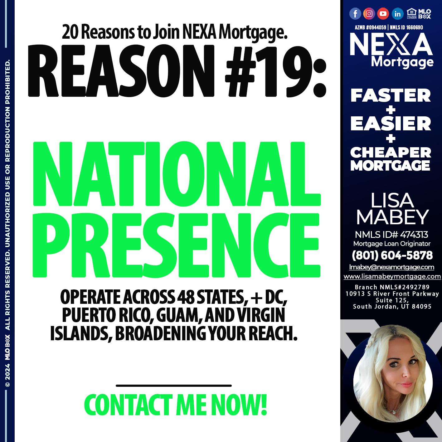REASON 19 - Lisa Mabey -Mortgage Loan Originator