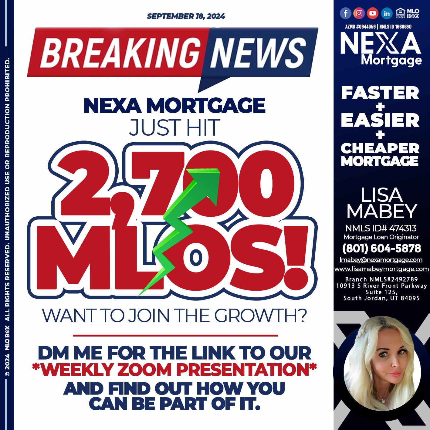 2700 - Lisa Mabey -Mortgage Loan Originator