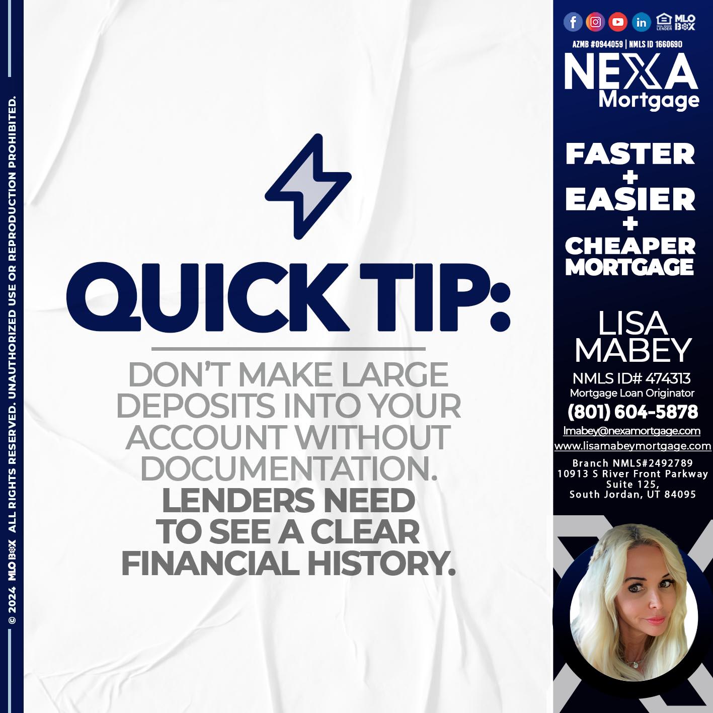 quick tip - Lisa Mabey -Mortgage Loan Originator