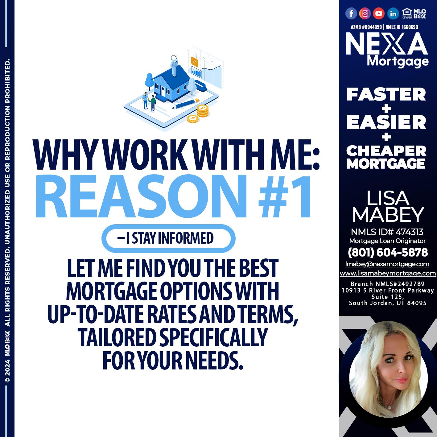 REASON 1 - Lisa Mabey -Mortgage Loan Originator