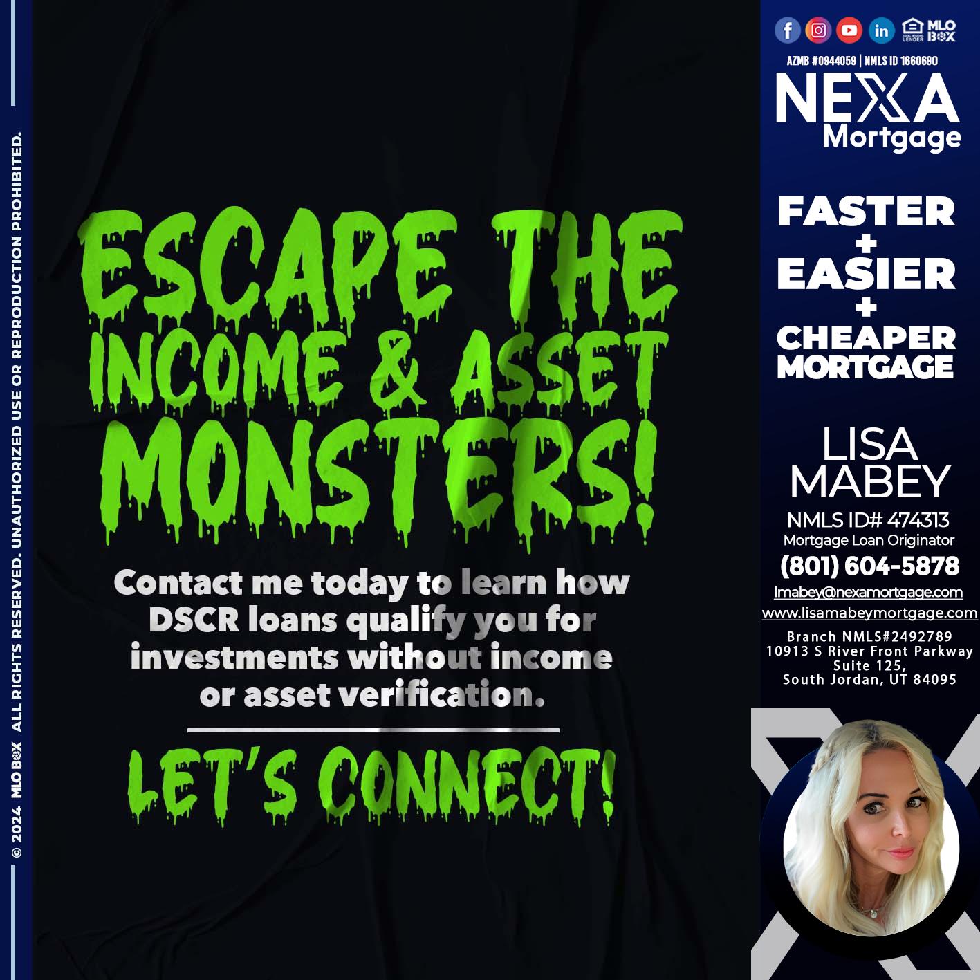 ESCAPE THE INCOME - Lisa Mabey -Mortgage Loan Originator