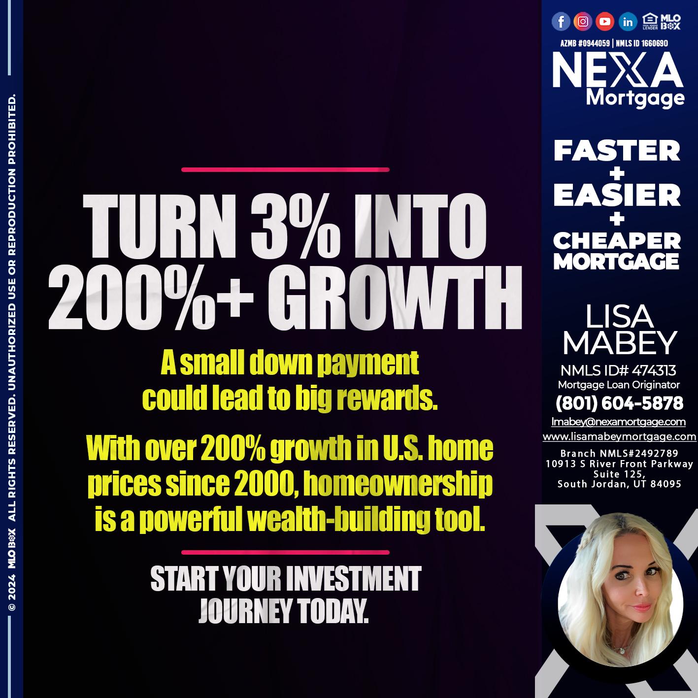 TURN 3% - Lisa Mabey -Mortgage Loan Originator