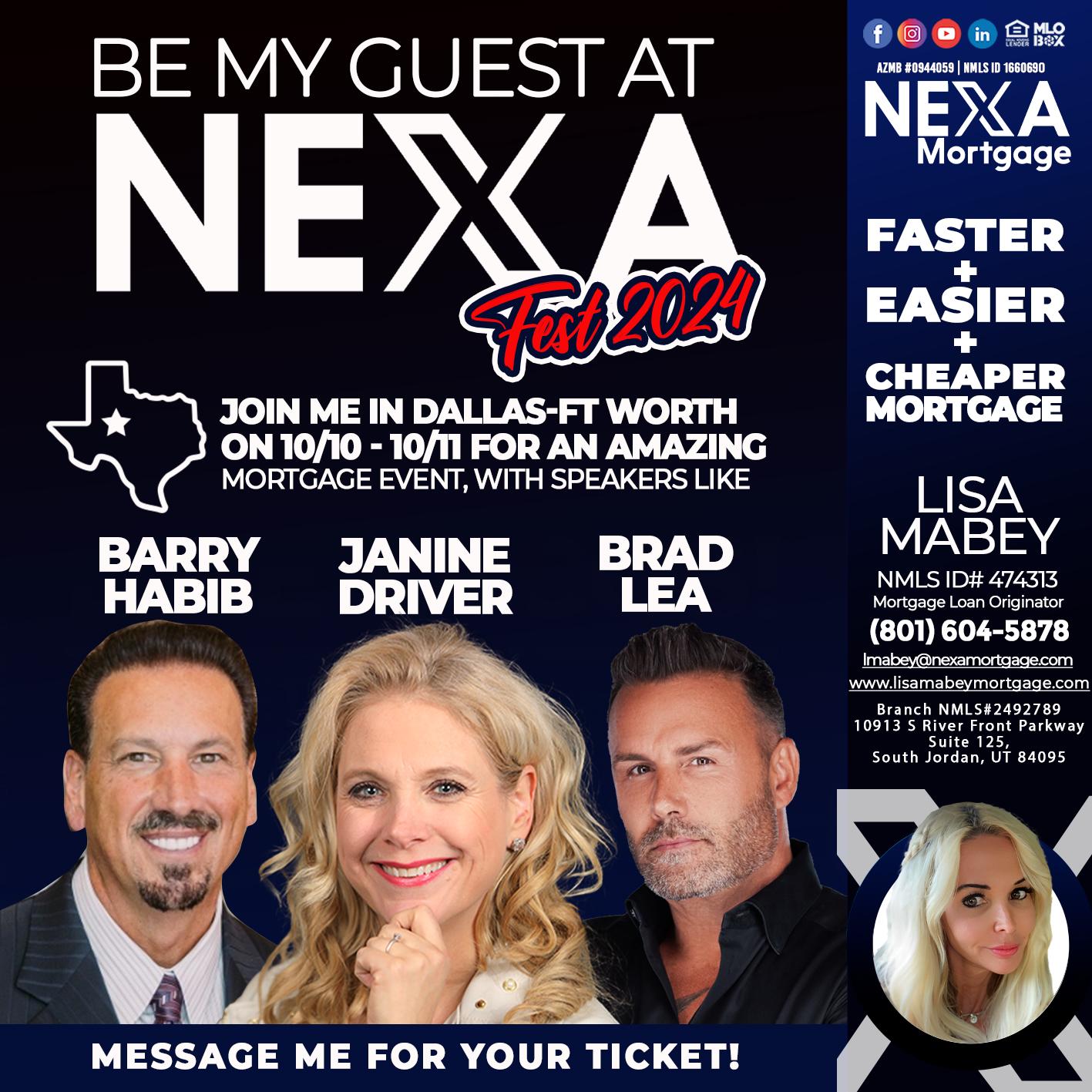 be my guest - Lisa Mabey -Mortgage Loan Originator