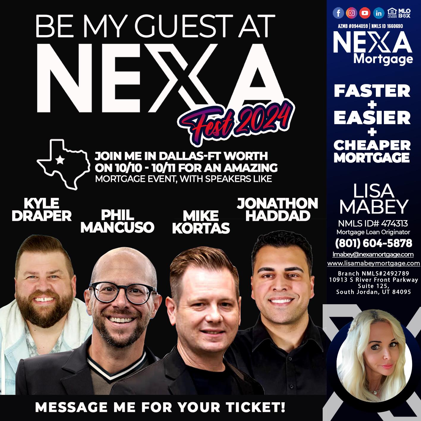 BE MY GUEST - Lisa Mabey -Mortgage Loan Originator