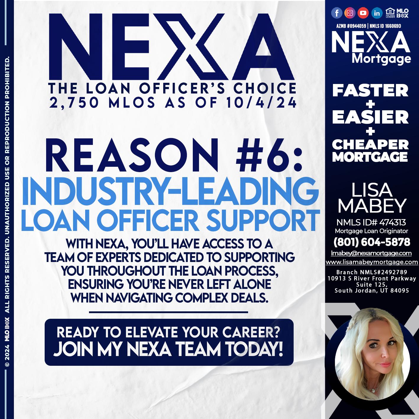 REASON 6 BROKER CHOICE - Lisa Mabey -Mortgage Loan Originator