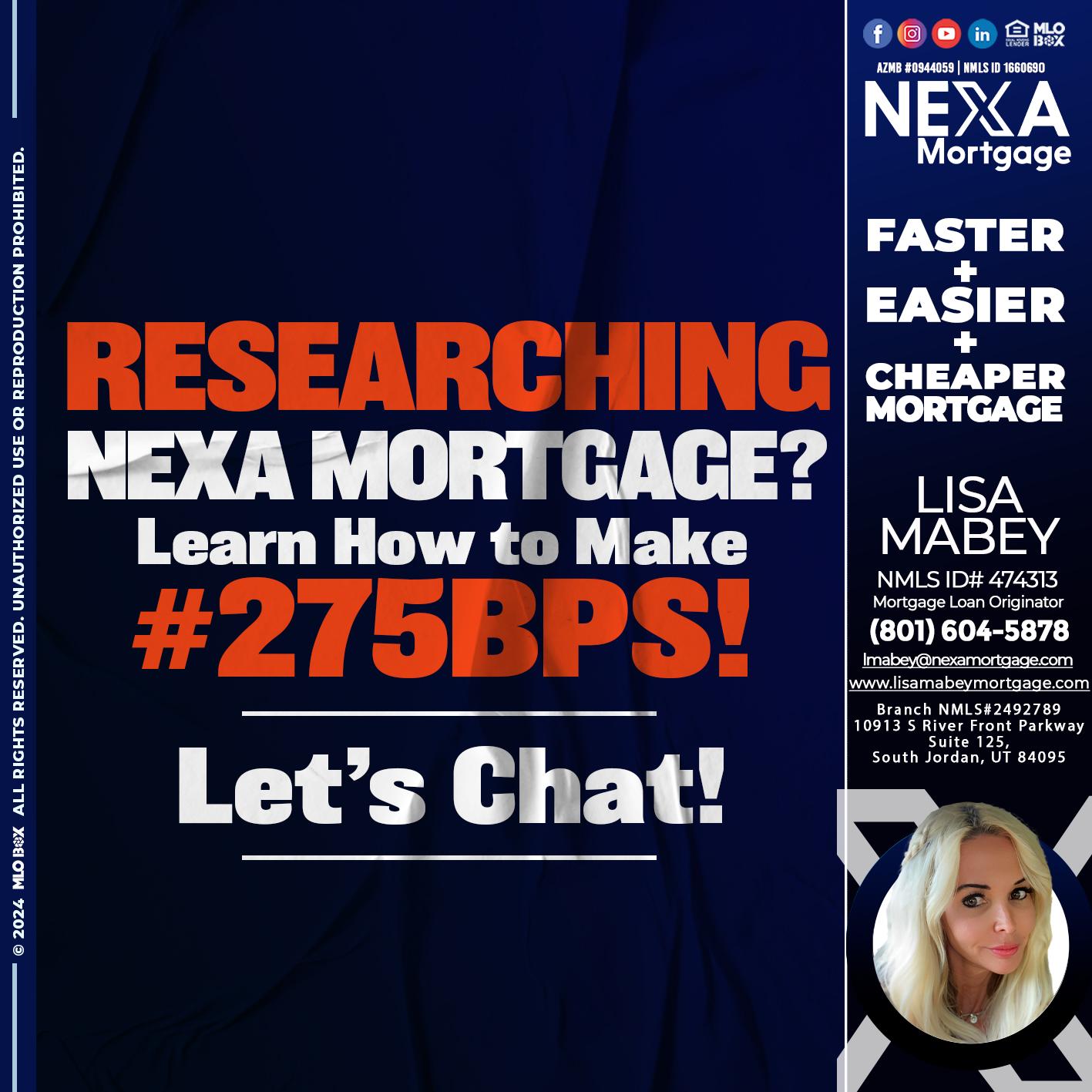 RESEARCHING - Lisa Mabey -Mortgage Loan Originator