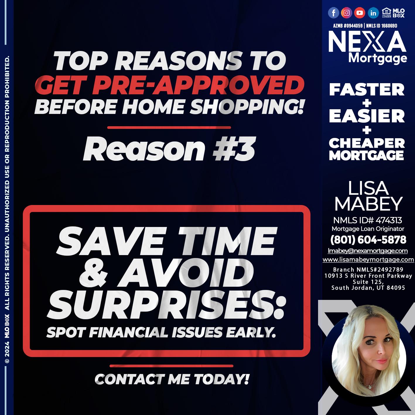 REASON 3 - Lisa Mabey -Mortgage Loan Originator