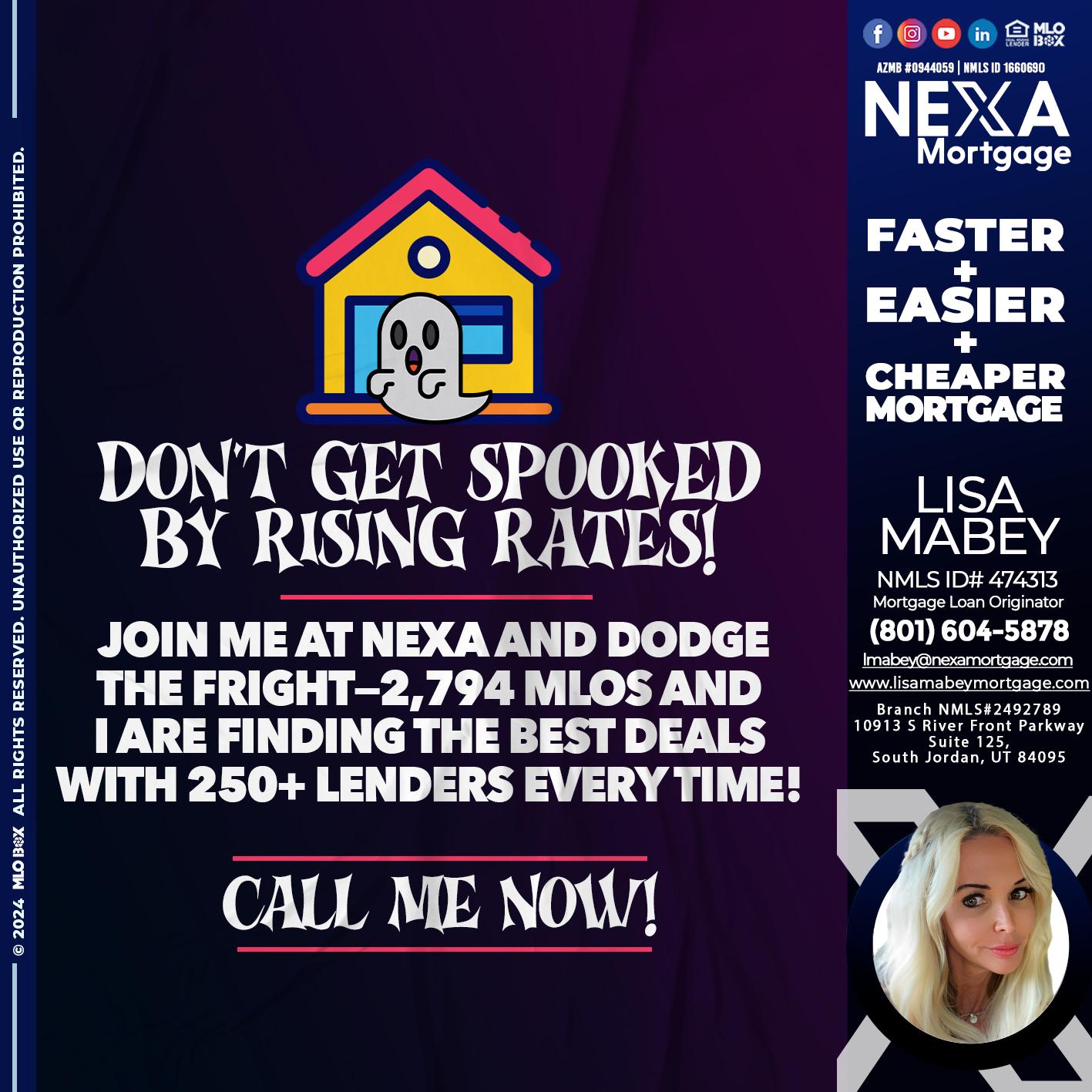 dont get spooked - Lisa Mabey -Mortgage Loan Originator