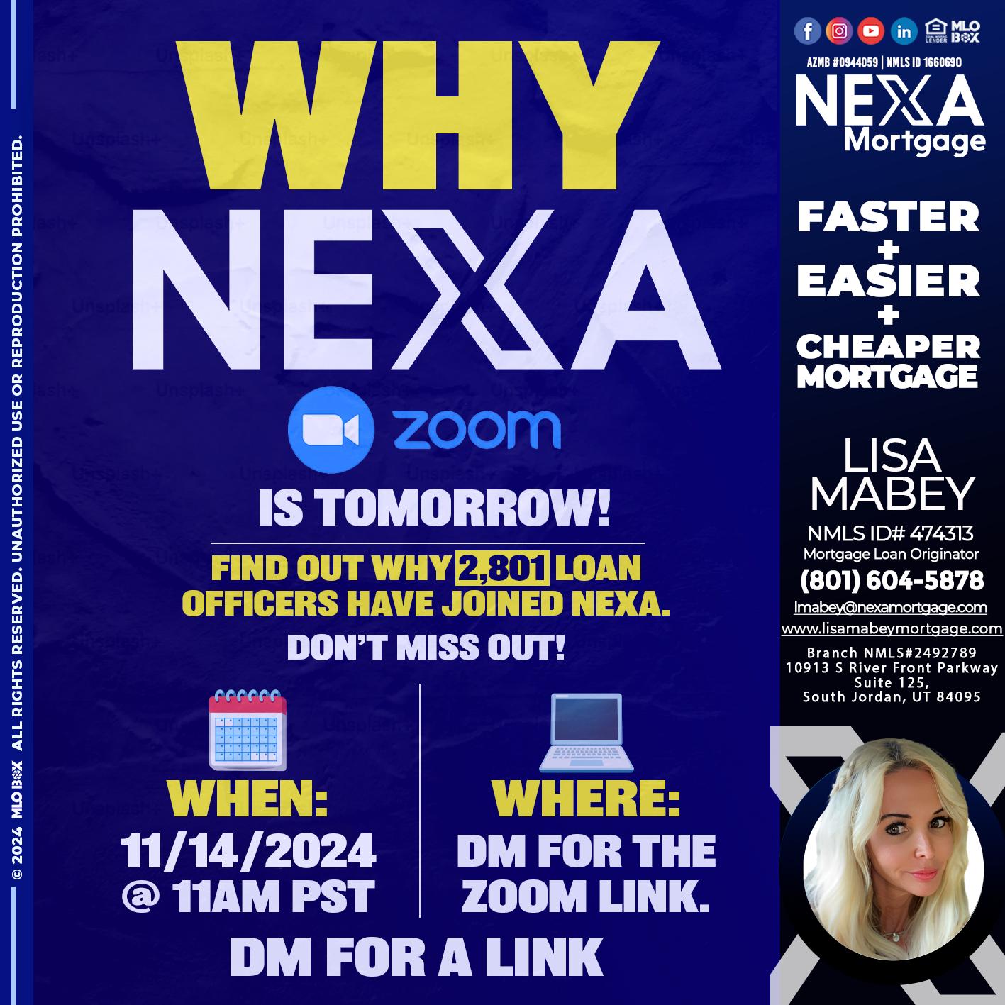 WHY NEXA - Lisa Mabey -Mortgage Loan Originator